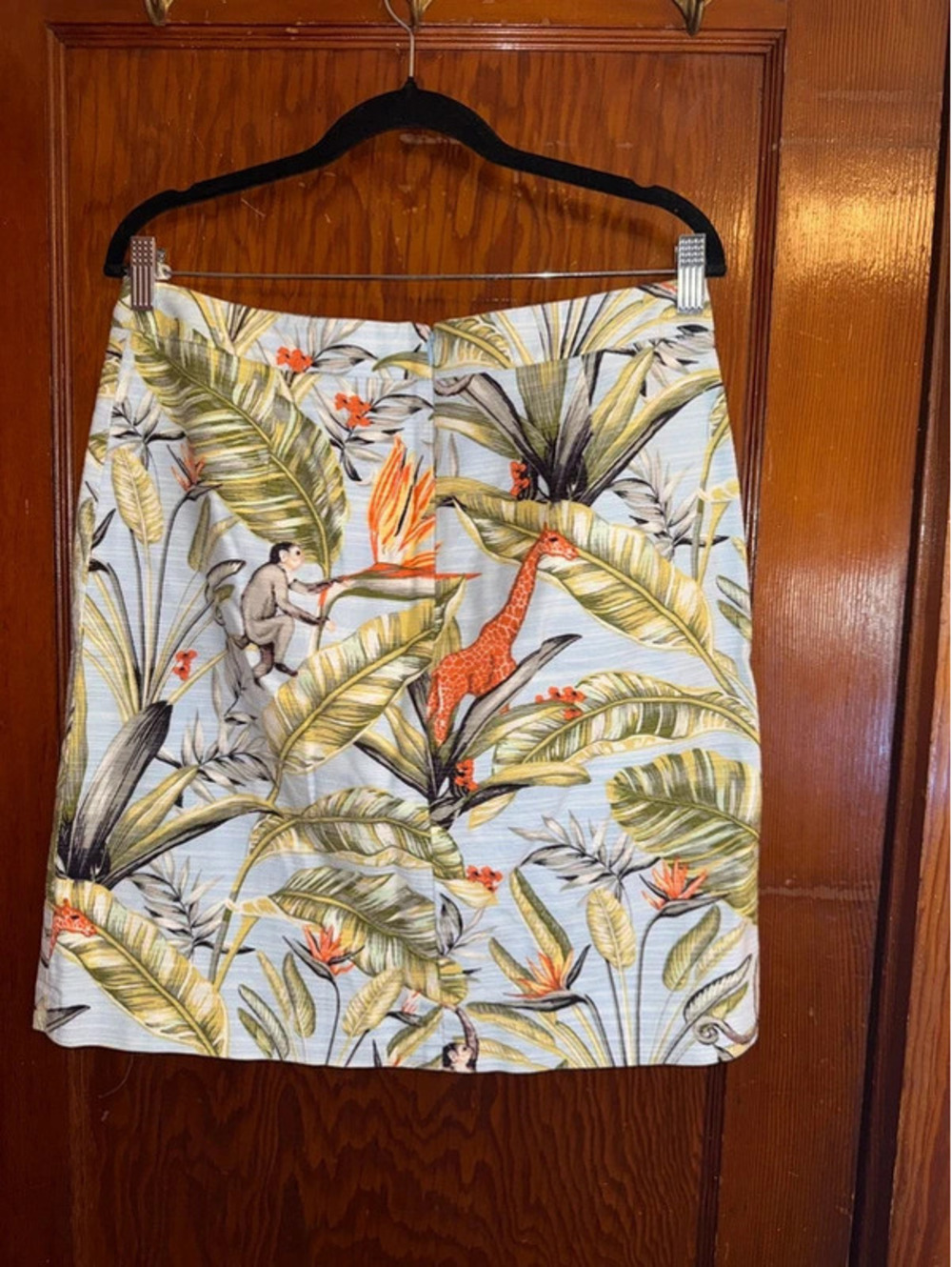 Ann Taylor tropical print skirt women size 12 workwear jungle print knee length - Picture 2 of 8
